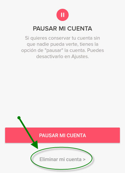 eliminar mi cuenta tinder