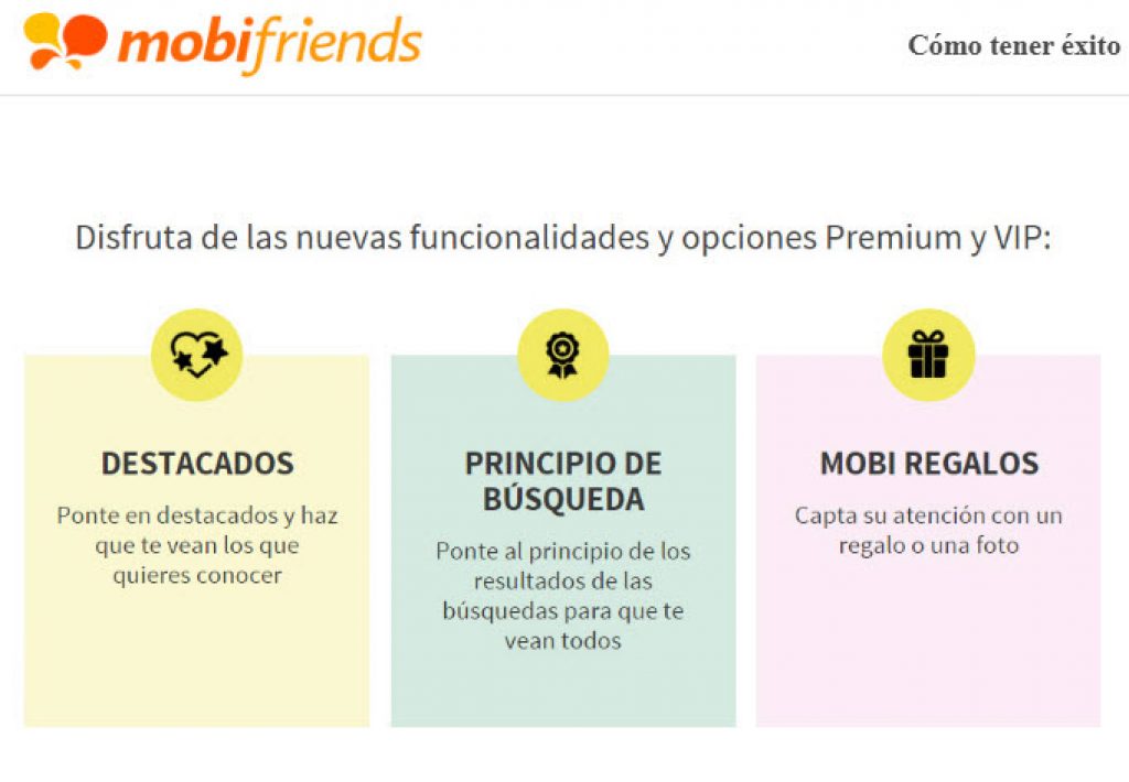 Mobifriends Premium Beneficios