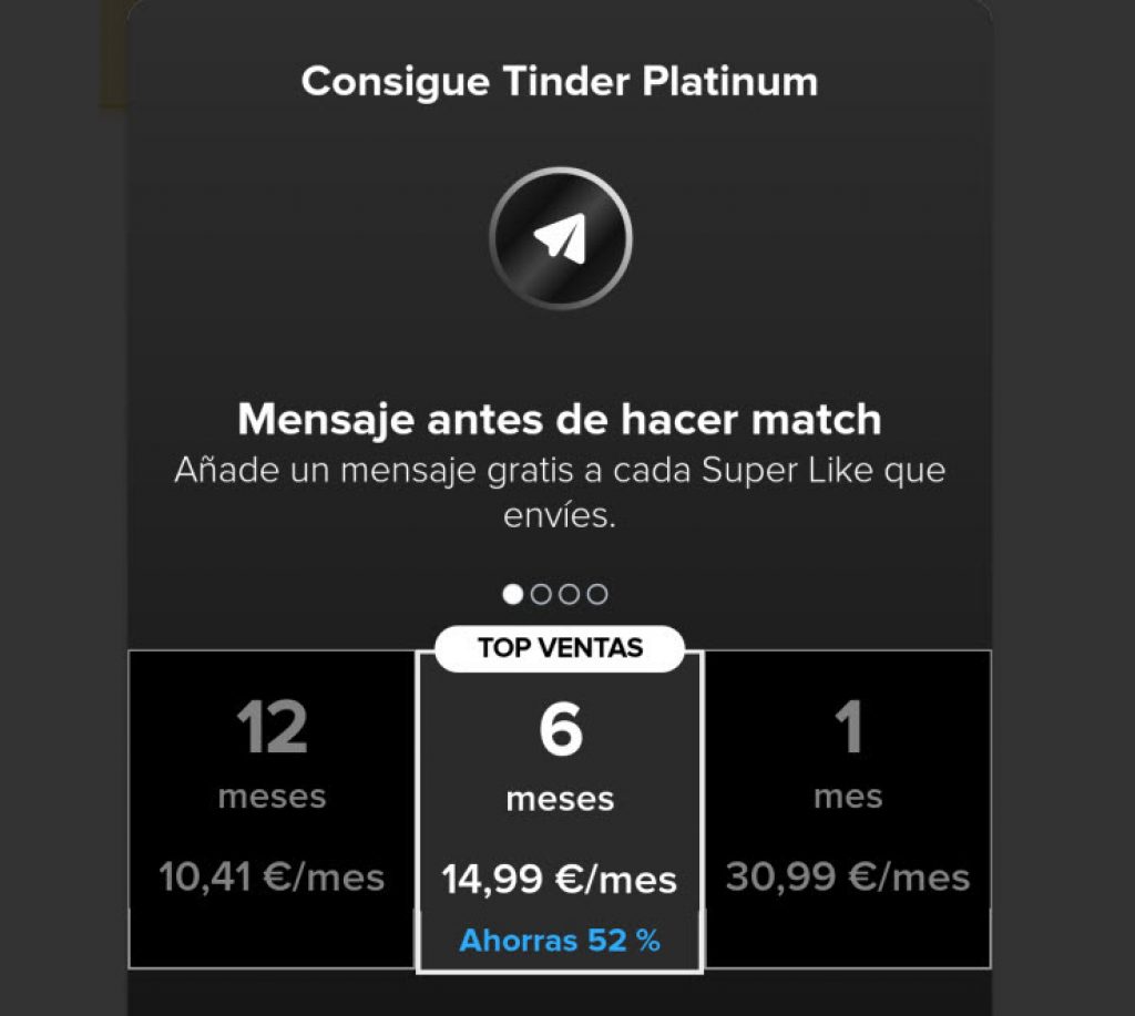 tinder platinum precios