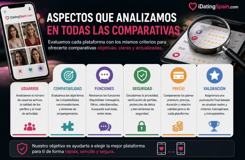 aspectos que analizamos en todas las comparativas