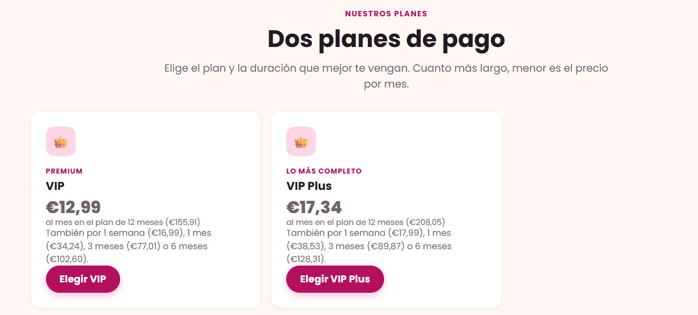 MadurasGlam precios y opciones